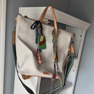 Stylish White and Tan Women's Bag